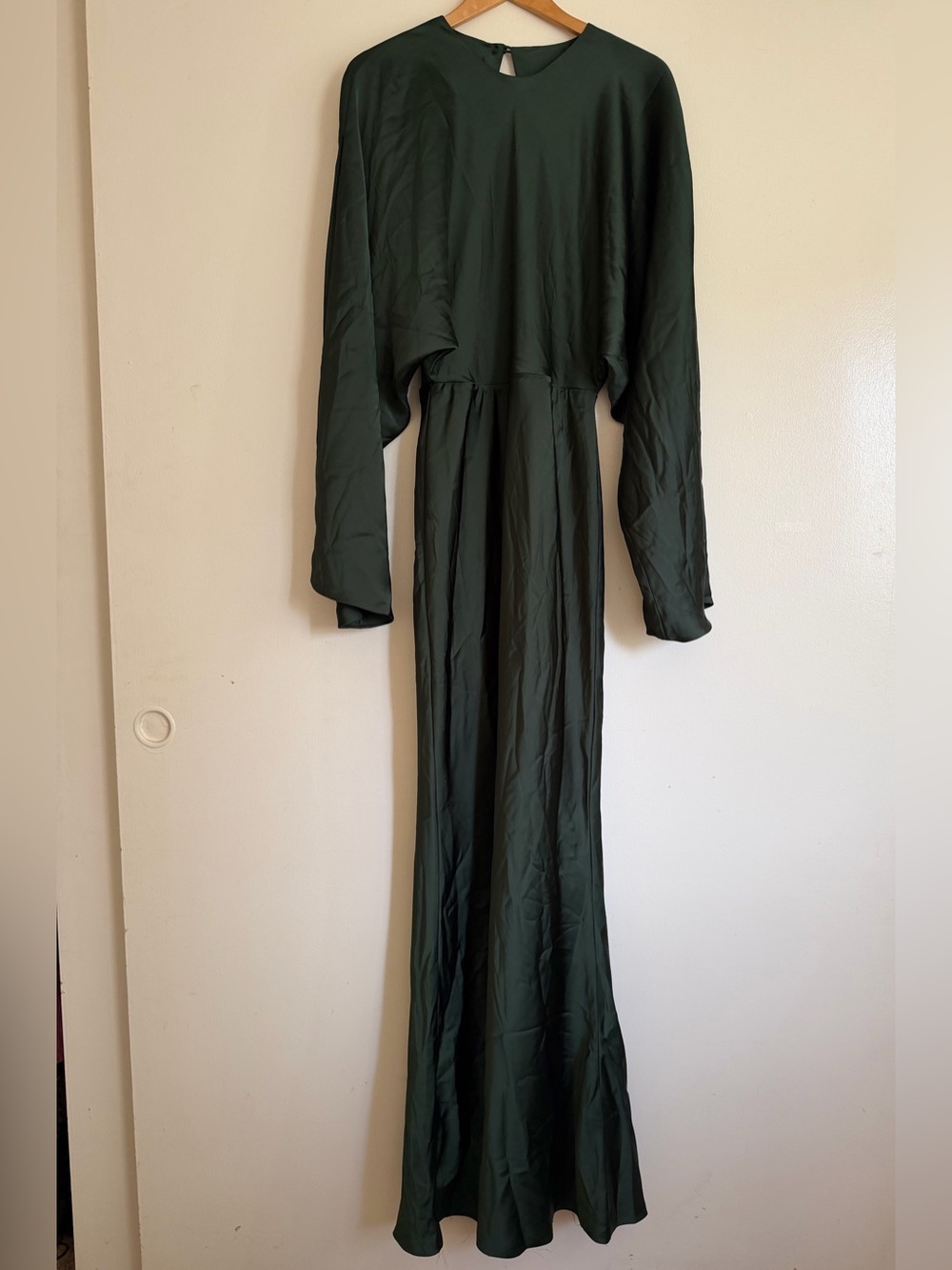 Norma Kamali Dark Green Long Sleeve Maxi Dress